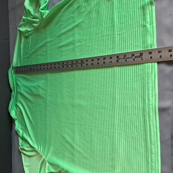 PGA Tour Shirt Men's Large Green White Striped Golf Polo - Picture 5 of 6